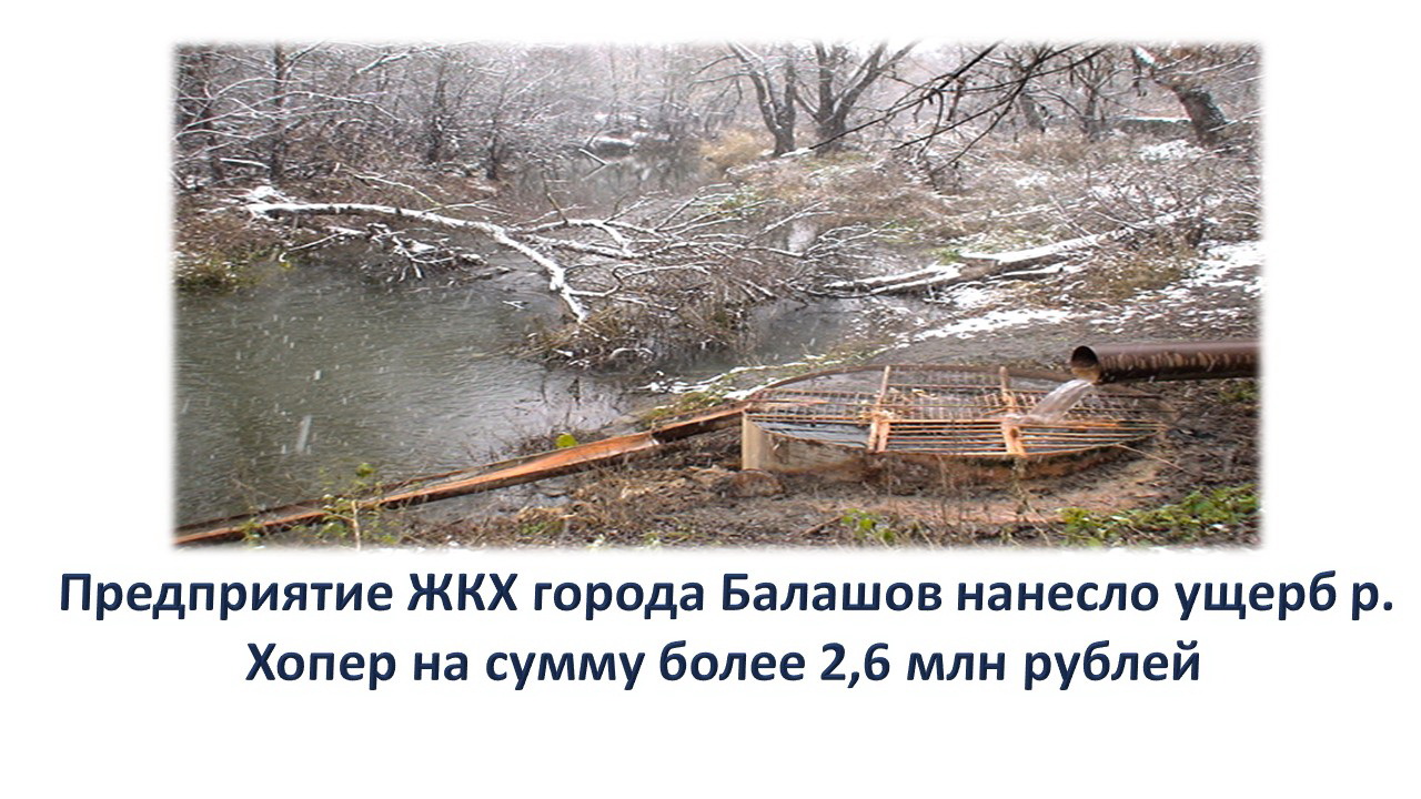 Предприятие ЖКХ города Балашов нанесло ущерб р. Хопер на сумму более 2,6 млн рублей 